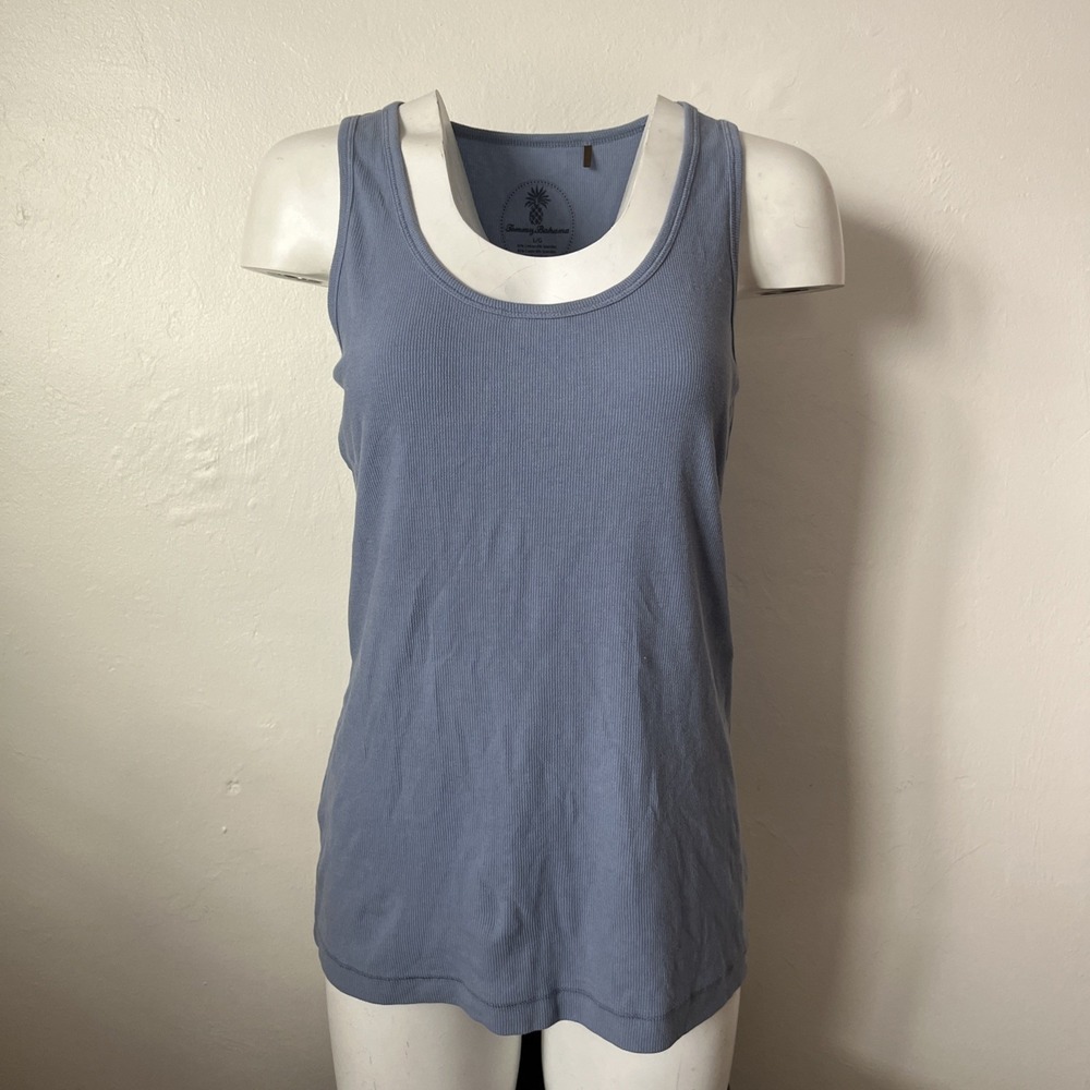 Tommy Bahama Tank Top Womens L Blue Cotton